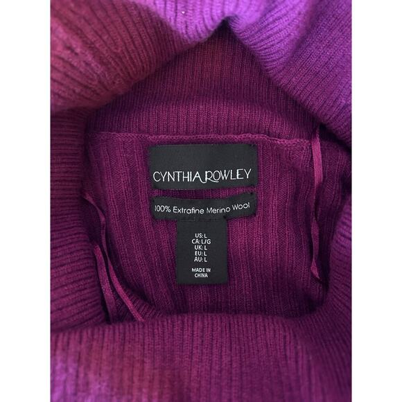 NWT Cynthia Rowley 100% Extrafine Merino Wool Turtleneck Size L Women’s Sweater - Picture 3 of 5